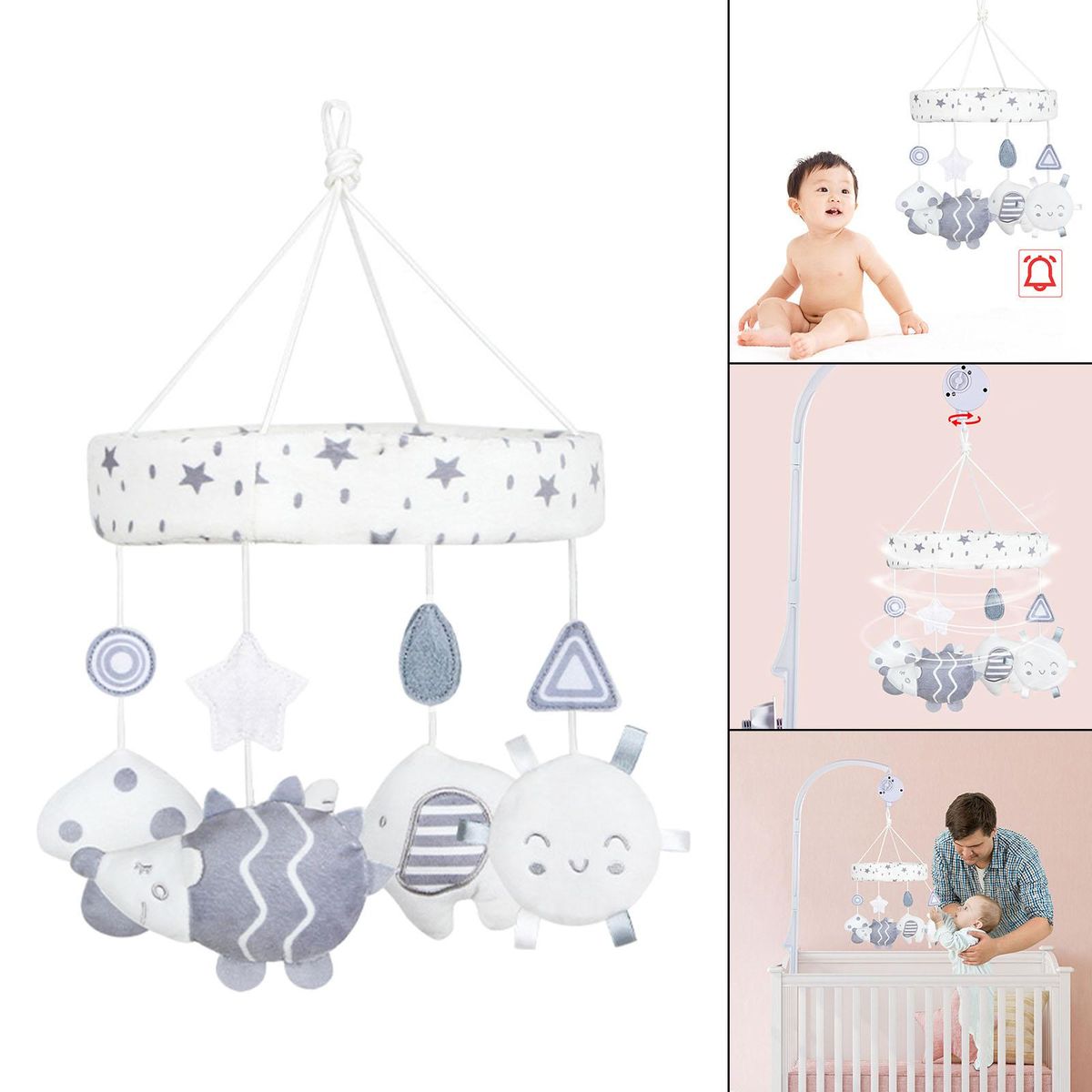 Baby Crib Mobile Newborn Rattles  Crib Hedgehog