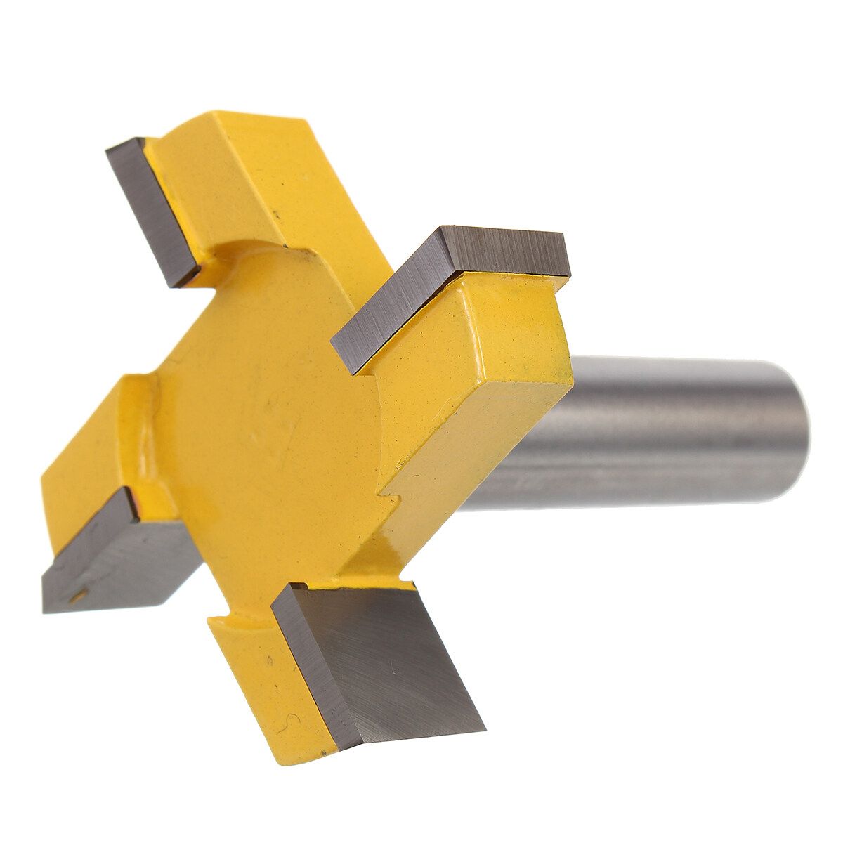 1/2" Shank TCT Bit Set Spoilboard For Wood Woodwork Tools Yellow 4 WINGS