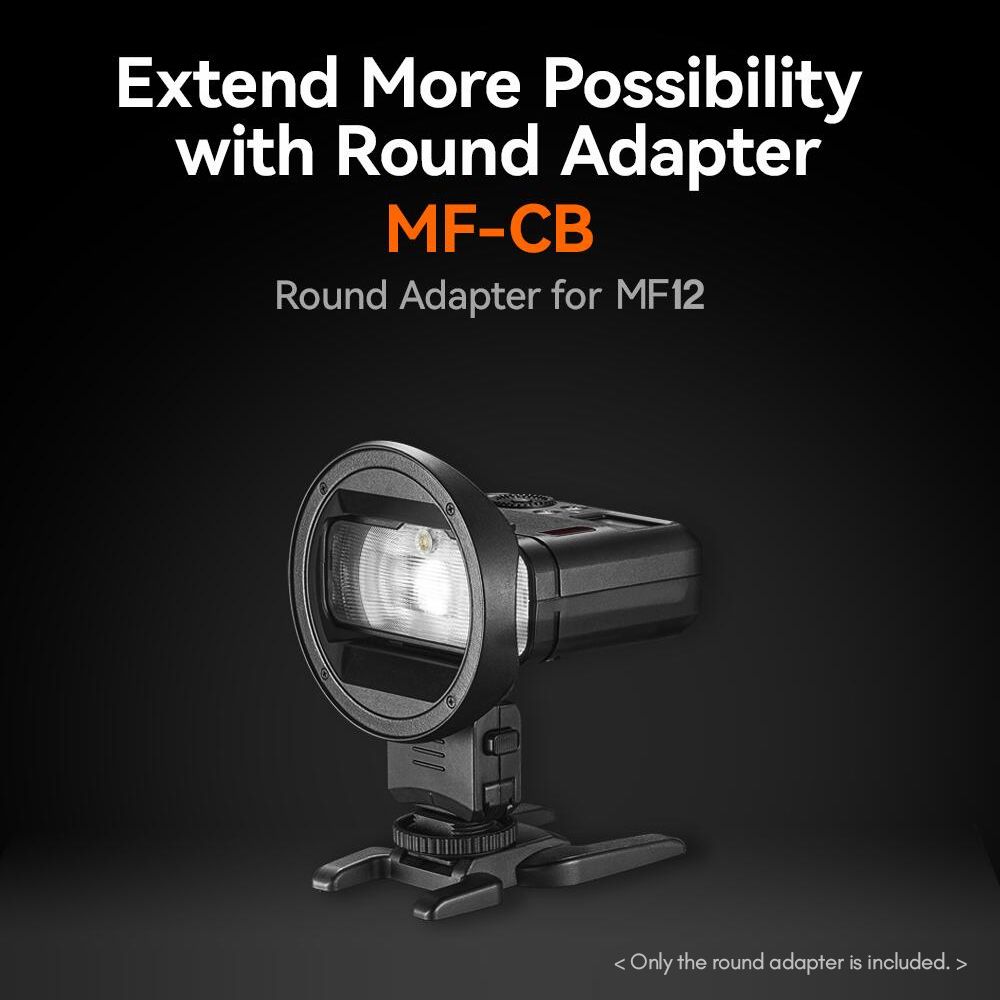 MF-CB Round Adapter For Godox MF12 Macro Flash AK-R1