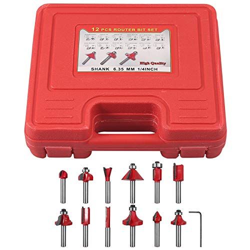 AMTOVL Router Bit Set 12PCS Tungsten Carbide Tipped Router B