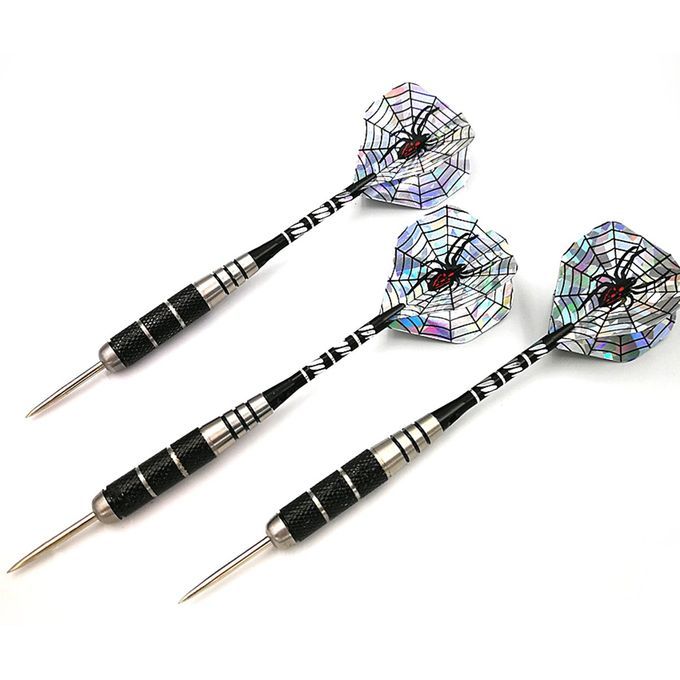 MT 6Pcs Steel Tip Darts Tungsten Barrel Aluminium Shafts Professional Dart Set-Sliver