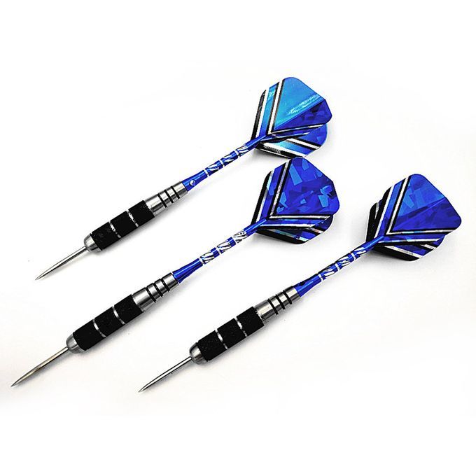 MT 6Pcs Steel Tip Darts Tungsten Barrel Aluminium Shafts Professional Dart Set-Sliver