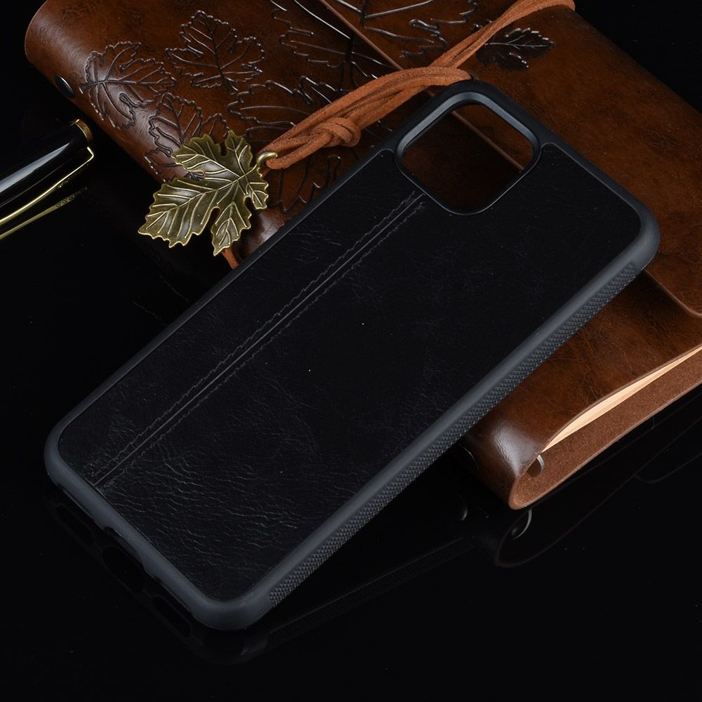 For Google Pixel 4 Shockproof Sewing Cow Pattern Skin PC + PU + TPU Case(Black)