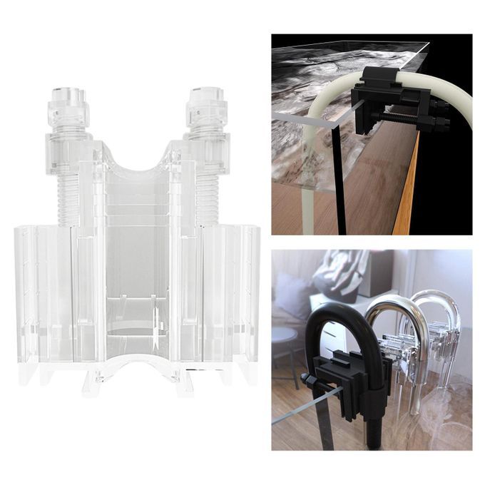 Plastic Aquarium Tank Pipe Clamp Fixing Clip Mount Holder Clear