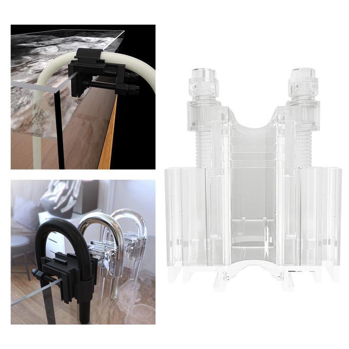Plastic Aquarium Tank Pipe Clamp Fixing Clip Mount Holder Clear