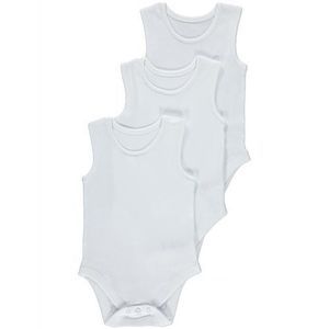 Baby White Sleeveless Bodysuits 3 Pack