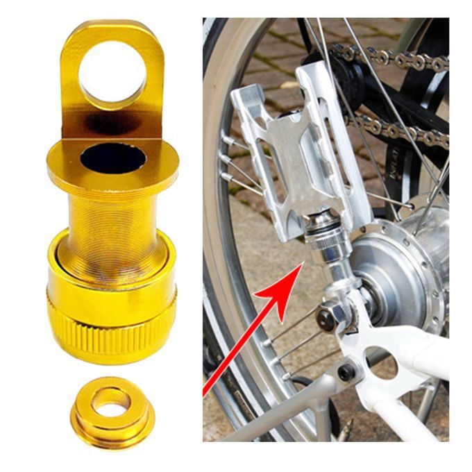 Bike Bicycle Fast Pedal Quick Release Buckle Holder For Folding Golden