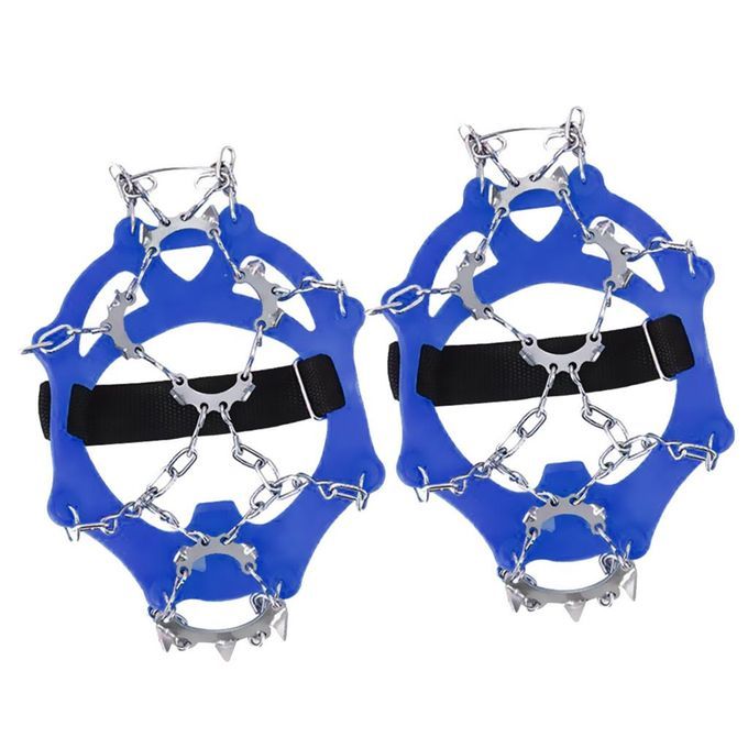 1 Pair 13 Tooth Ice Cleats Crampons For Walking Climbing Blue M