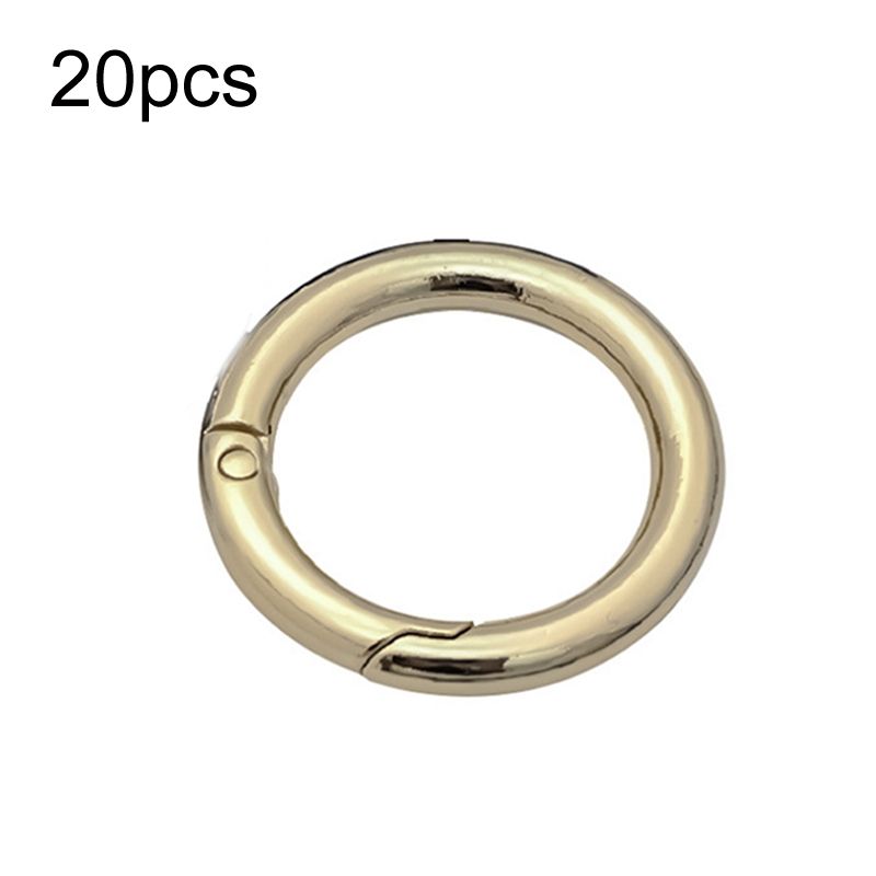 20pcs Zinc Alloy Spring Ring Keychain, Specification: 5 Points Light Gold