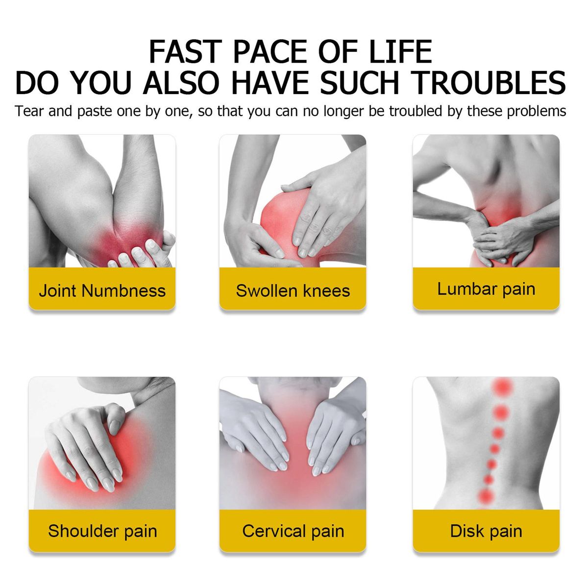 Jaysuing Wormwood Joint Rheumatoid Arthritises Pain Reliefs Shoulder and Neck Massage Body Care Patches Neck Shoulder Patch 10PCS/Box