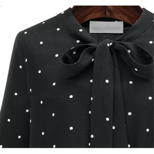 Pleat Dotted Maxi Dress- Black