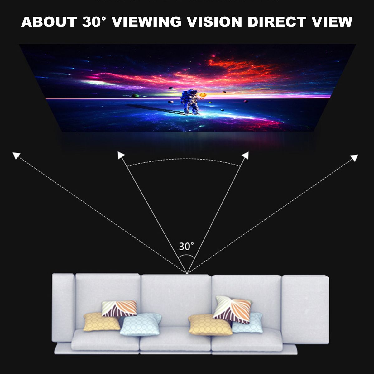 Projector Screen 120 Inch 16:9 HD Foldable Portable