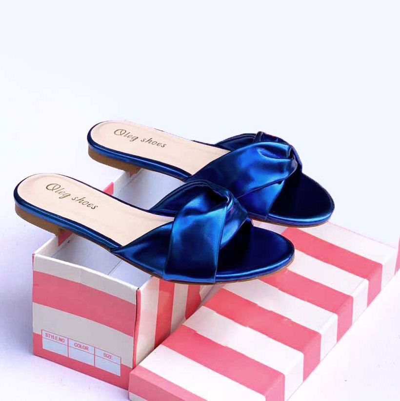 Quality Ladies Oleg Shoes Blue Colour