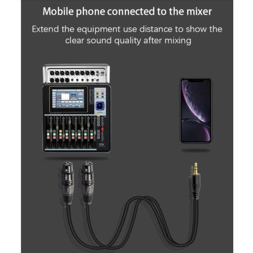 3.5mm Stereo Jack Male Female To Dual XLR Male OFC Aux Audio Cable Shielded For Speakers Mixer 1.5m