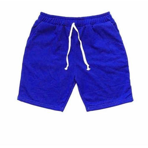 Casual Plain Royal Blue Short  For Men And Women
