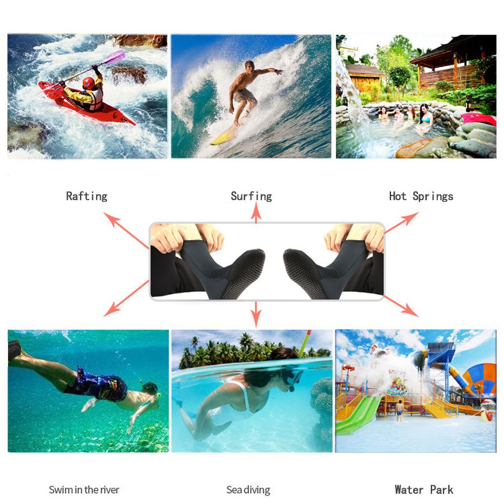 3mm Prevent Scratches Snorkeling Wetsuit Non-Slip Beach Socks 1Pair Neoprene Diving Socks Boots