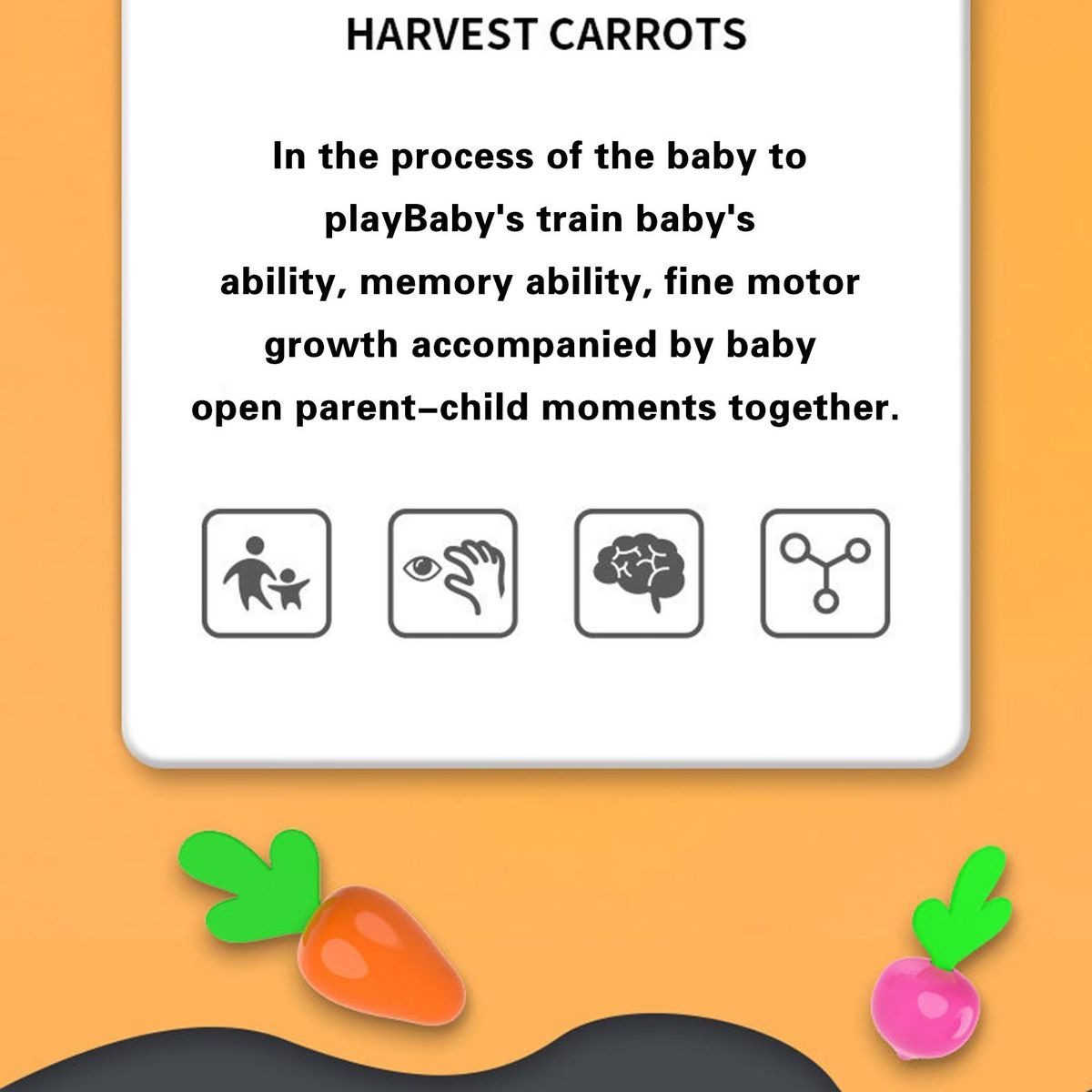 1 Set Educational Toys Farm Vegetable Carrots Baby Toys