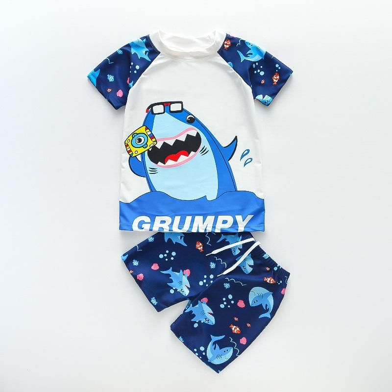 Children's Split Swimsuit Set Cartoon Cute 3-9 Years Old Two-Piece for Boys Water Park Swimsuit Elastic and Comfortable