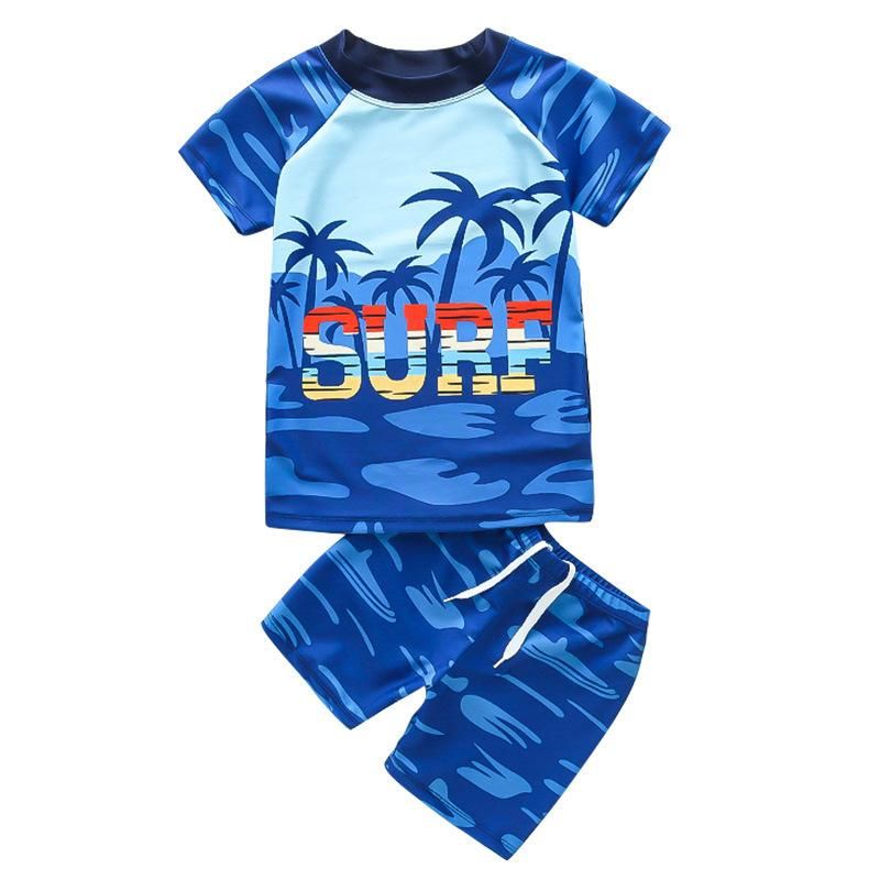 Children's Split Swimsuit Set Cartoon Cute 3-9 Years Old Two-Piece for Boys Water Park Swimsuit Elastic and Comfortable