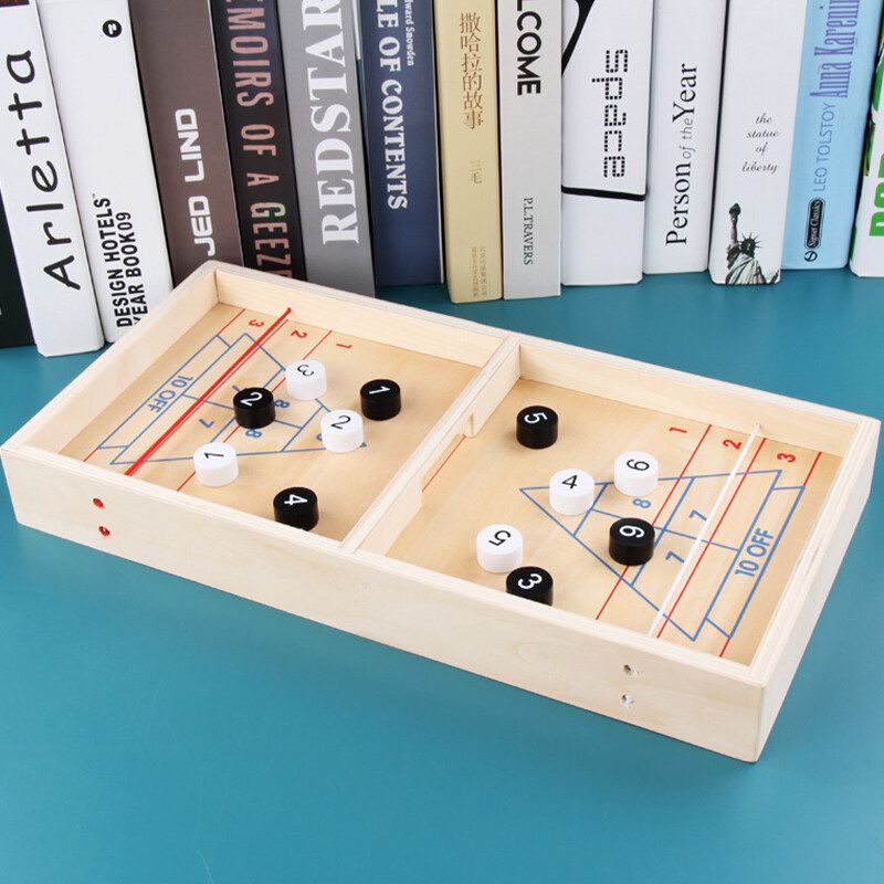 12 PCS 2 IN 1 2-Player Shuffleboard And Curling Tabletop Board Game Set For Children's Educational Toys