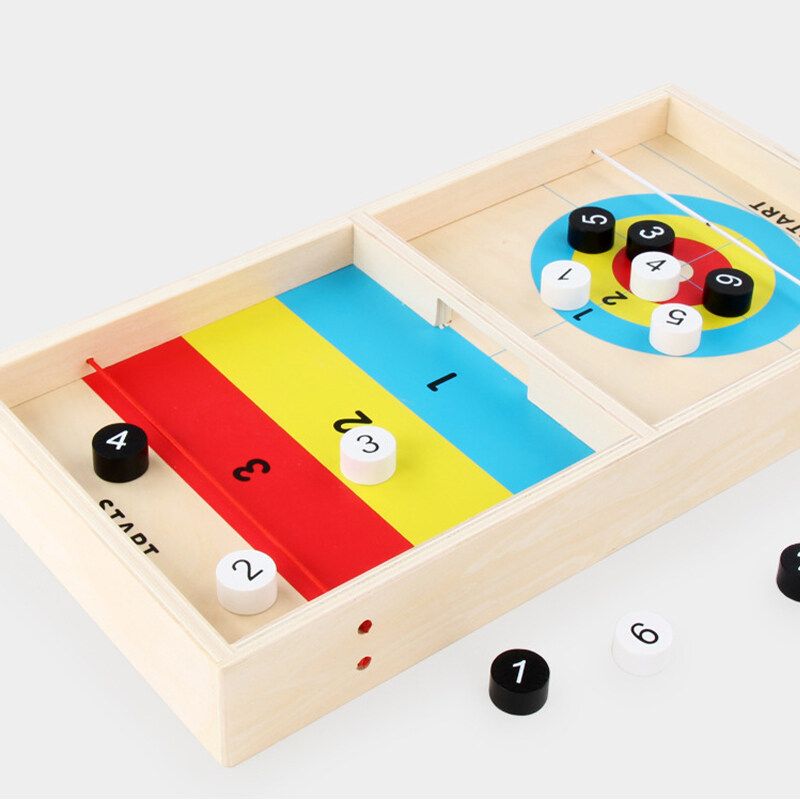 12 PCS 2 IN 1 2-Player Shuffleboard And Curling Tabletop Board Game Set For Children's Educational Toys