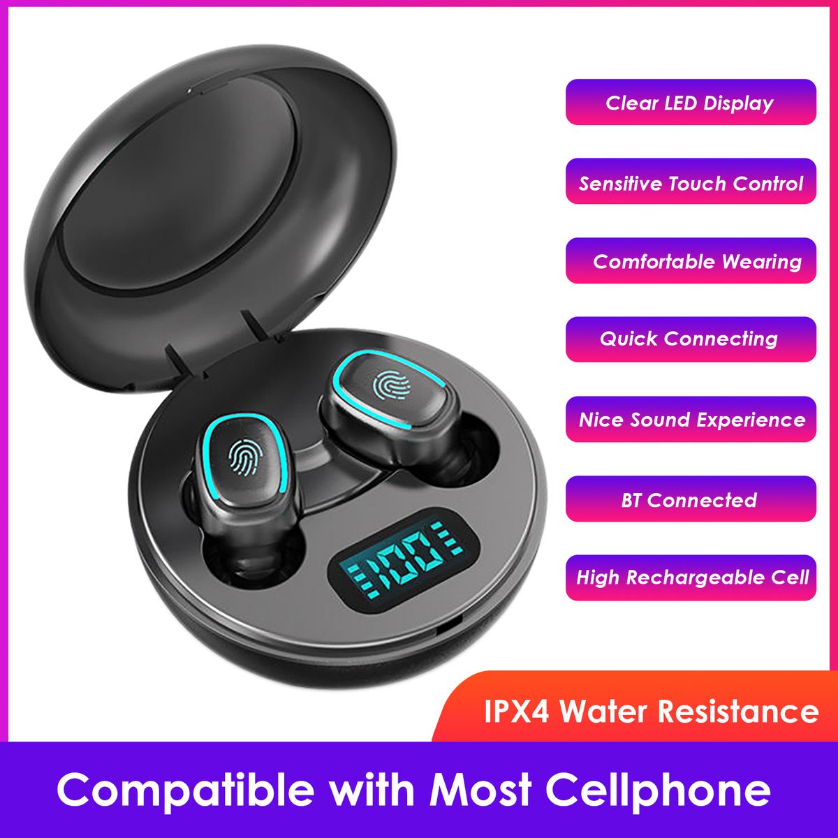 A10 BT Connected Headset Headphone Earphone Earmuff LEDs