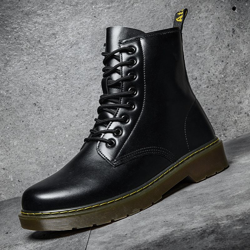 Mens Ankle Top  Boots Hiking Booties-Black