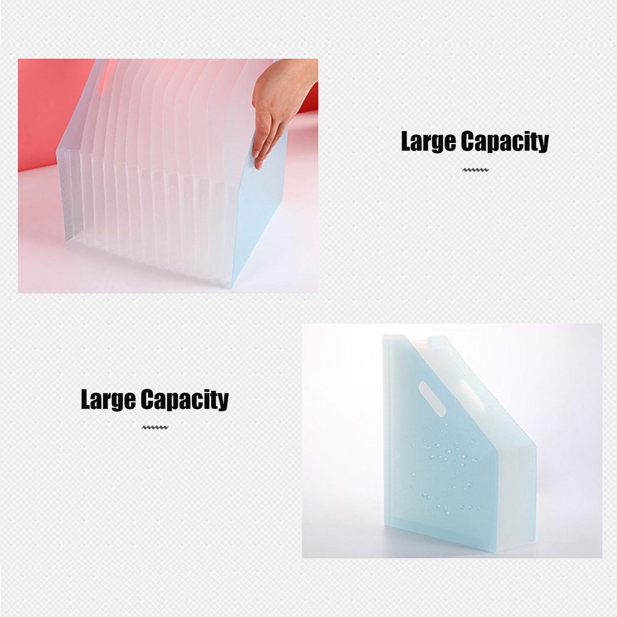 Telescopic Standing Organ Bag 13-Grid Multi-layer File Document Test Paper Storage Folder Desktop Organizer
