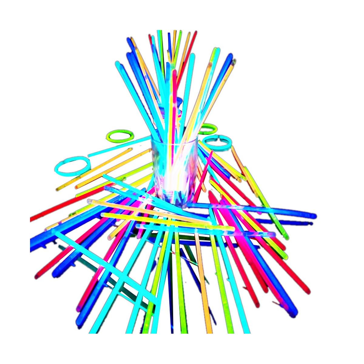 100PCS Fluorescence Light Glow Sticks Bracelets Necks Neon