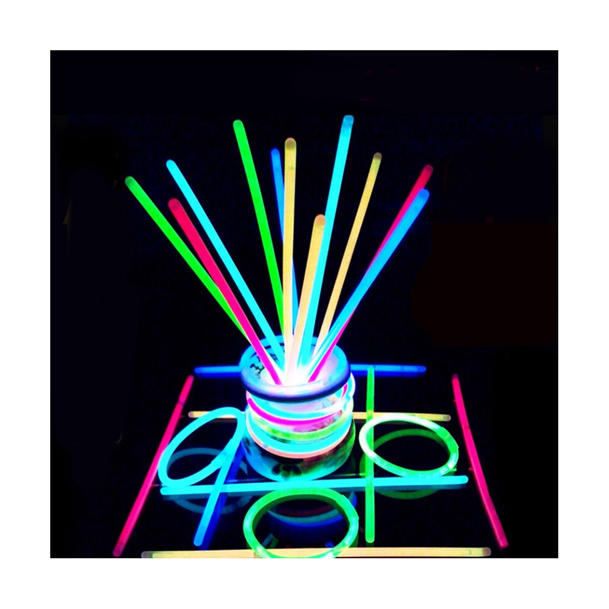 100PCS Fluorescence Light Glow Sticks Bracelets Necks Neon