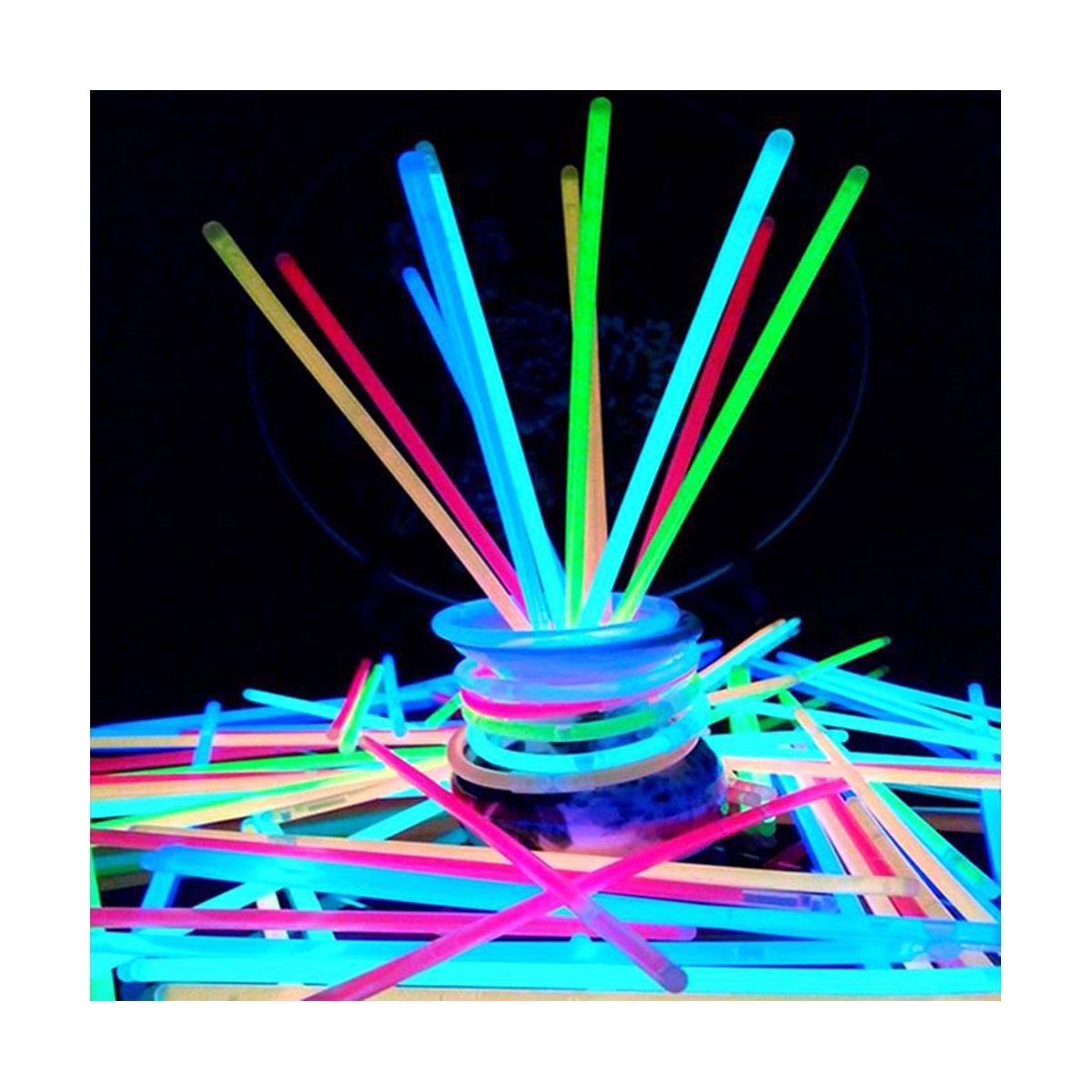 100PCS Fluorescence Light Glow Sticks Bracelets Necks Neon