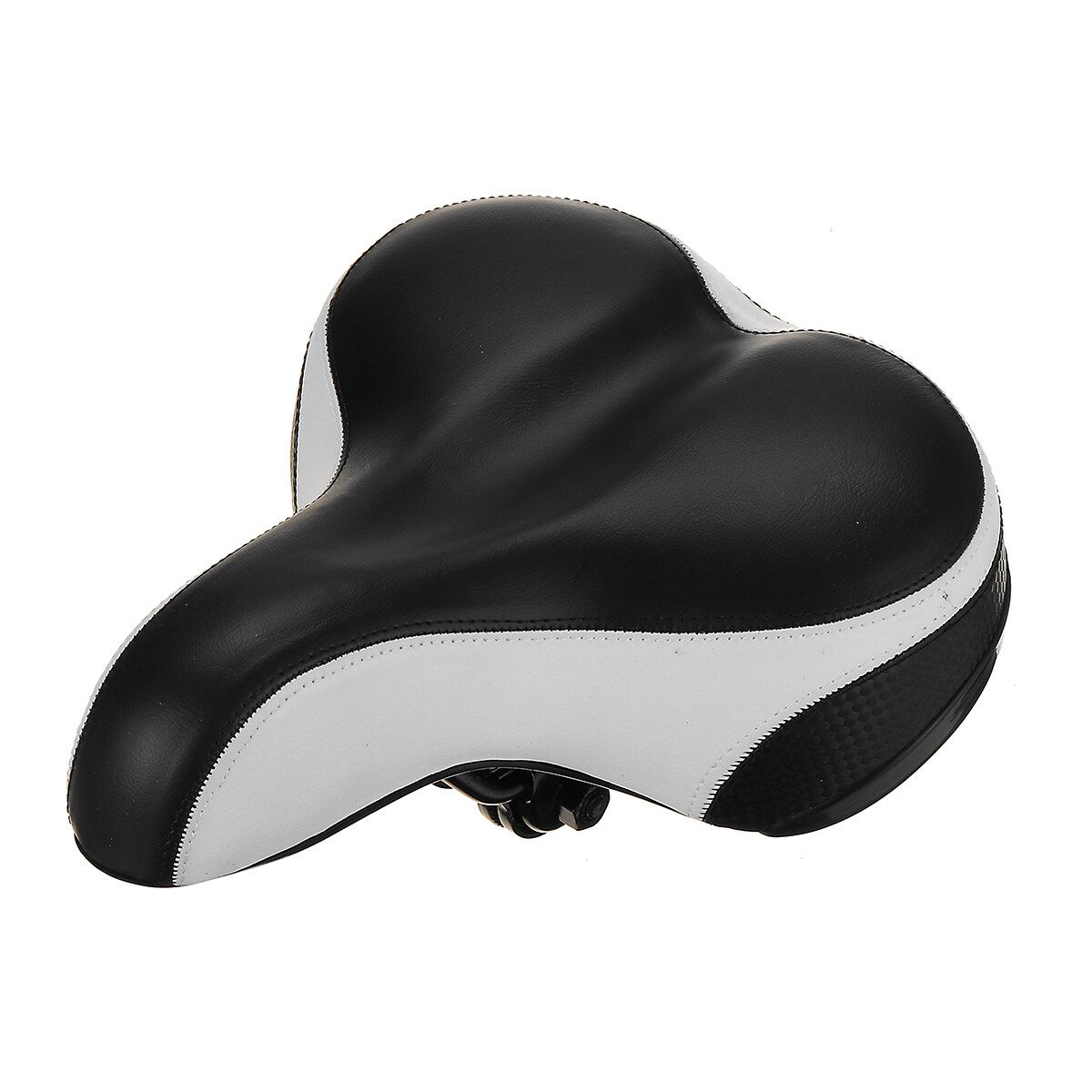 Bicycle Saddle Double-Spring Comfort Wide Big Pad Reflective Seat White