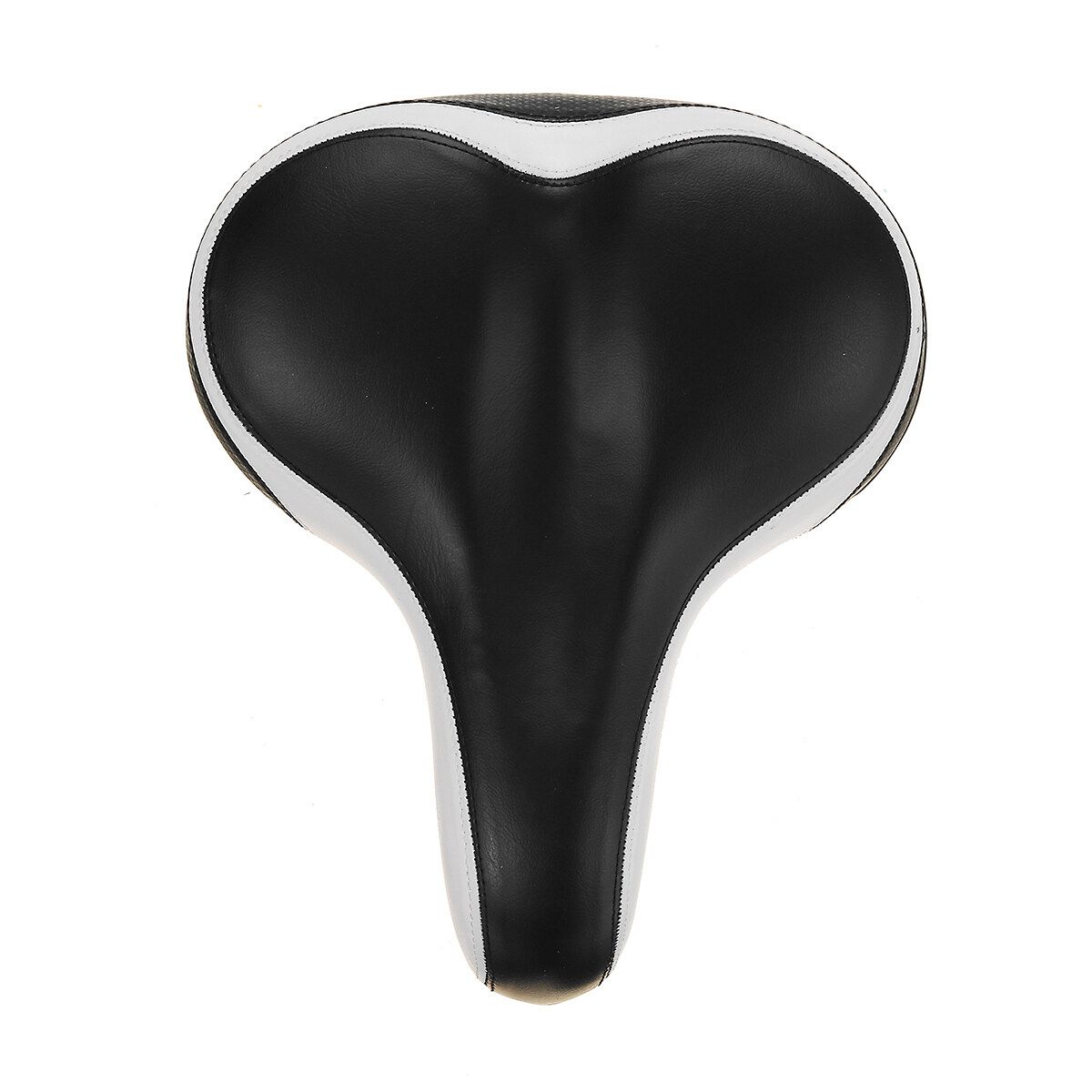 Bicycle Saddle Double-Spring Comfort Wide Big Pad Reflective Seat White