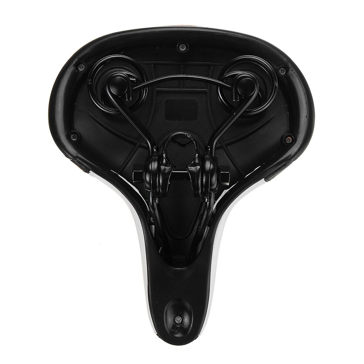 Bicycle Saddle Double-Spring Comfort Wide Big Pad Reflective Seat White