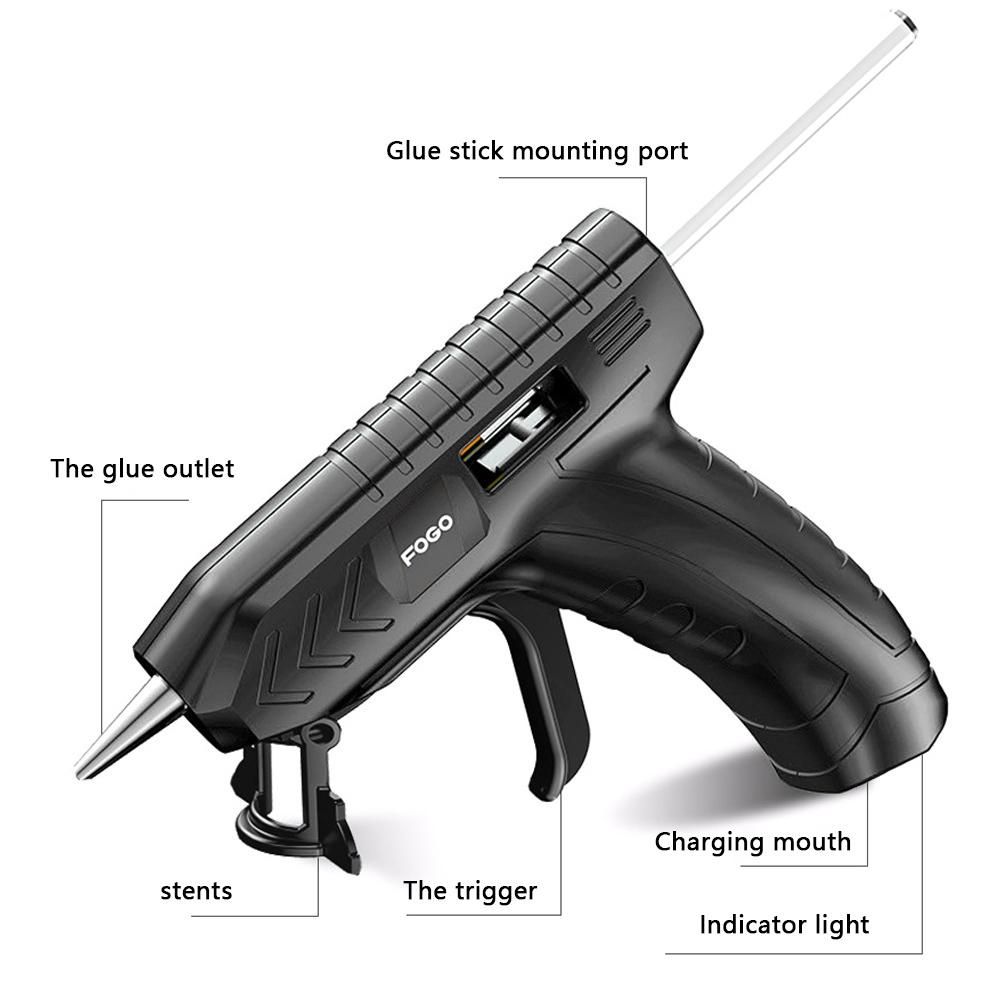 Professional Cordless Hot Melt Glue Machine USB Rechargeable Craft DIY Repairing Tool Kits with Glue-Stick