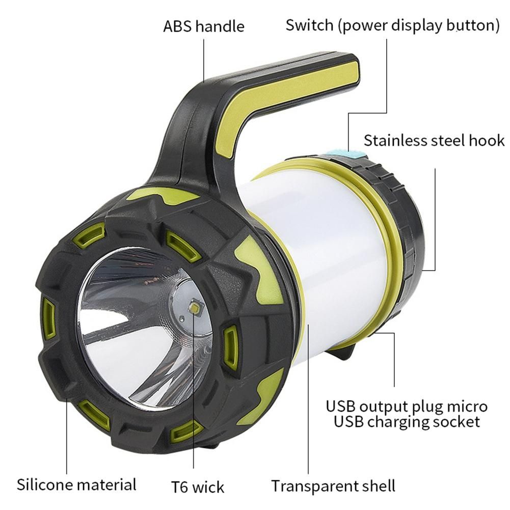 Portable Rechargeable LED Camping Light Working Light Outdoor Tent Light Handheld Light Waterproof Search Light