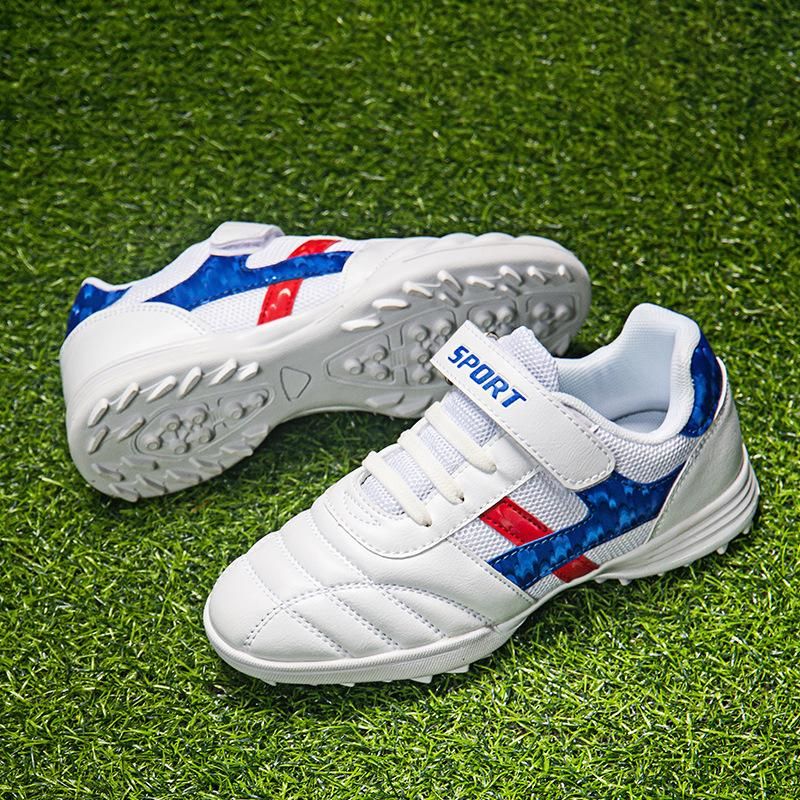 Soccer Shoes Children's Velcro Football Shoes Blue