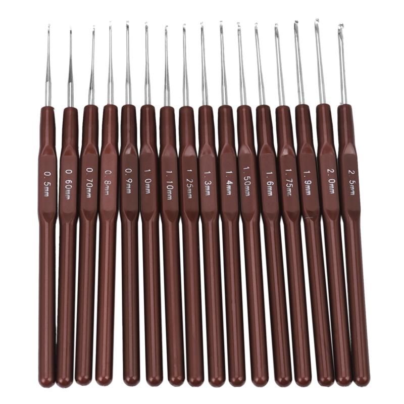 16pcs ABS Handle Crochet Hooks Handle Knitting s Set Crochetings and Knuckles 05mm-25mm 16 Size