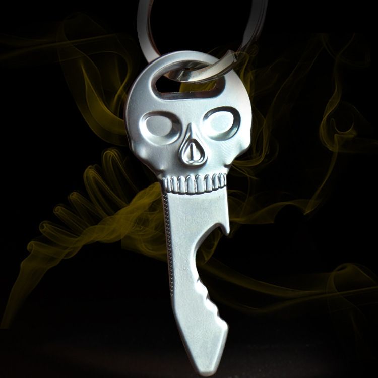 5 PCS Multi-function Skull Bottle Opener Key Chain Car Key Pendant, Size: 6.8x2.8cm