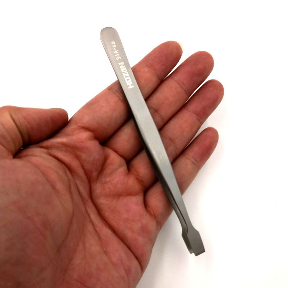 34A-SA Flat Wide Tweezers For Laboratory Medical Clamping Stamp Electronic Industry Tools