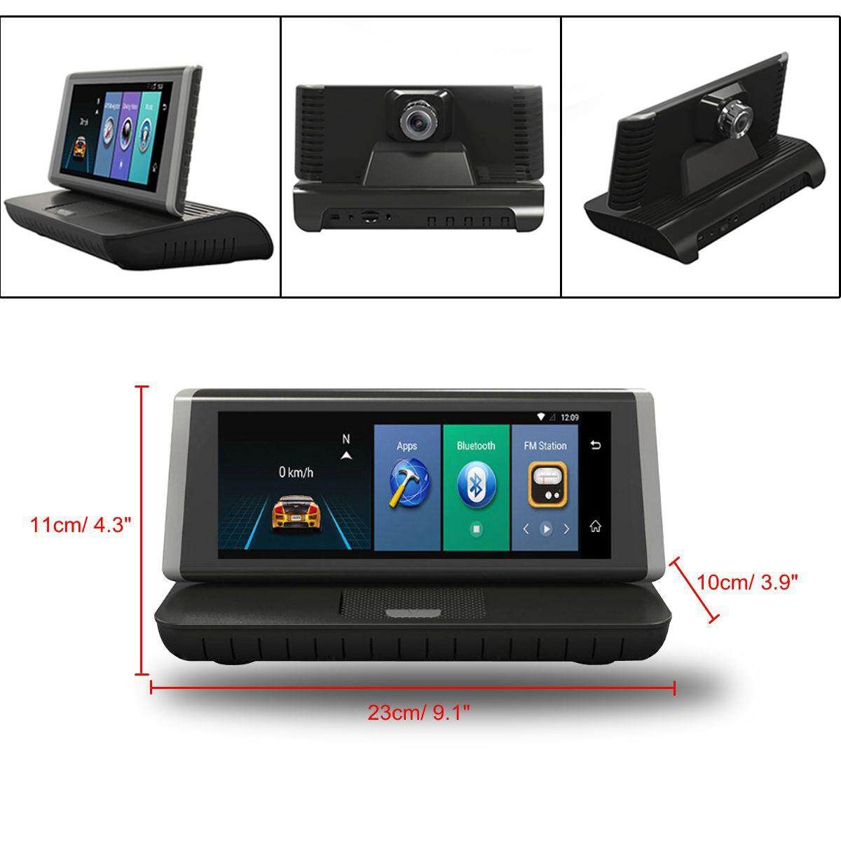 8'' 4G HD 1080P Dual Lens Auto Kamera Navigation DVR Recorder Wifi GPS Dashcam