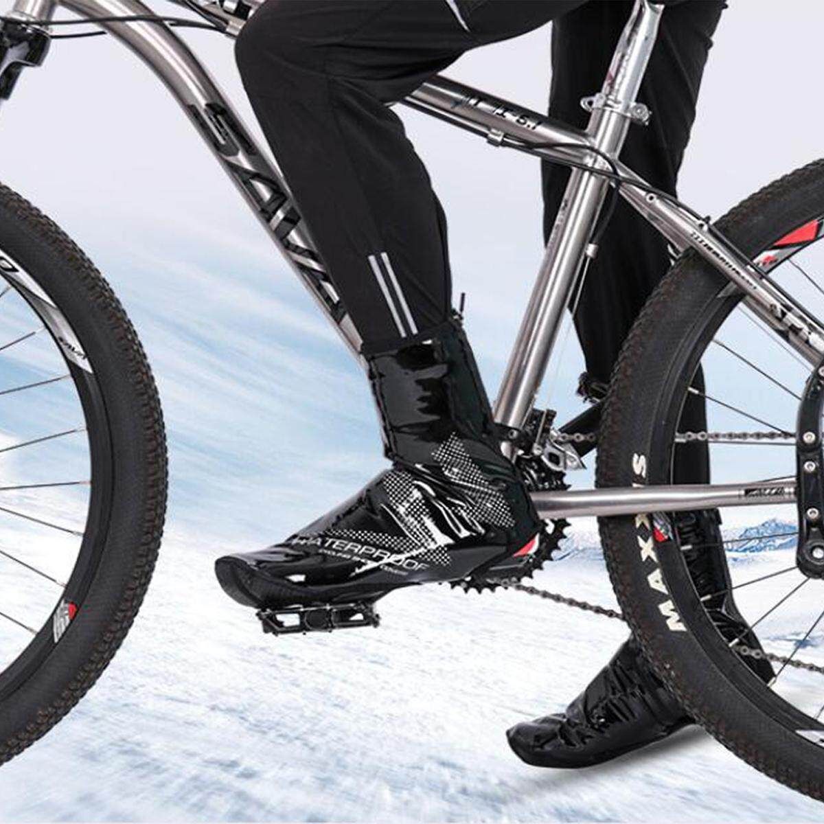 Cycling Shoes Cover Keep Warm Windproof Waterproof PU Protector Overshoes Sock XL