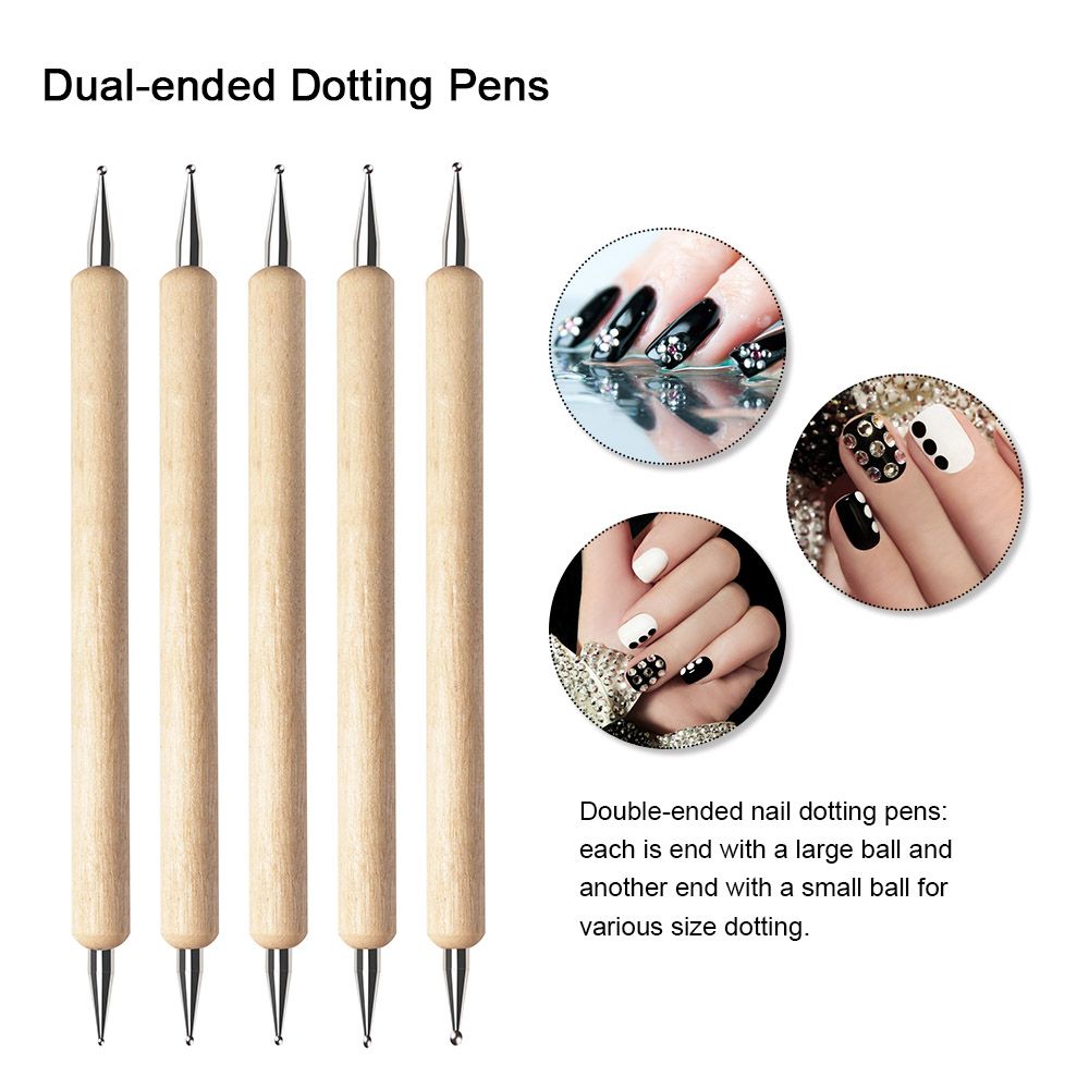 Nail Art Tools Dotting Pen Nail Painting Pen Cuticle Clipper Nail Pusher Nail Dust Brush