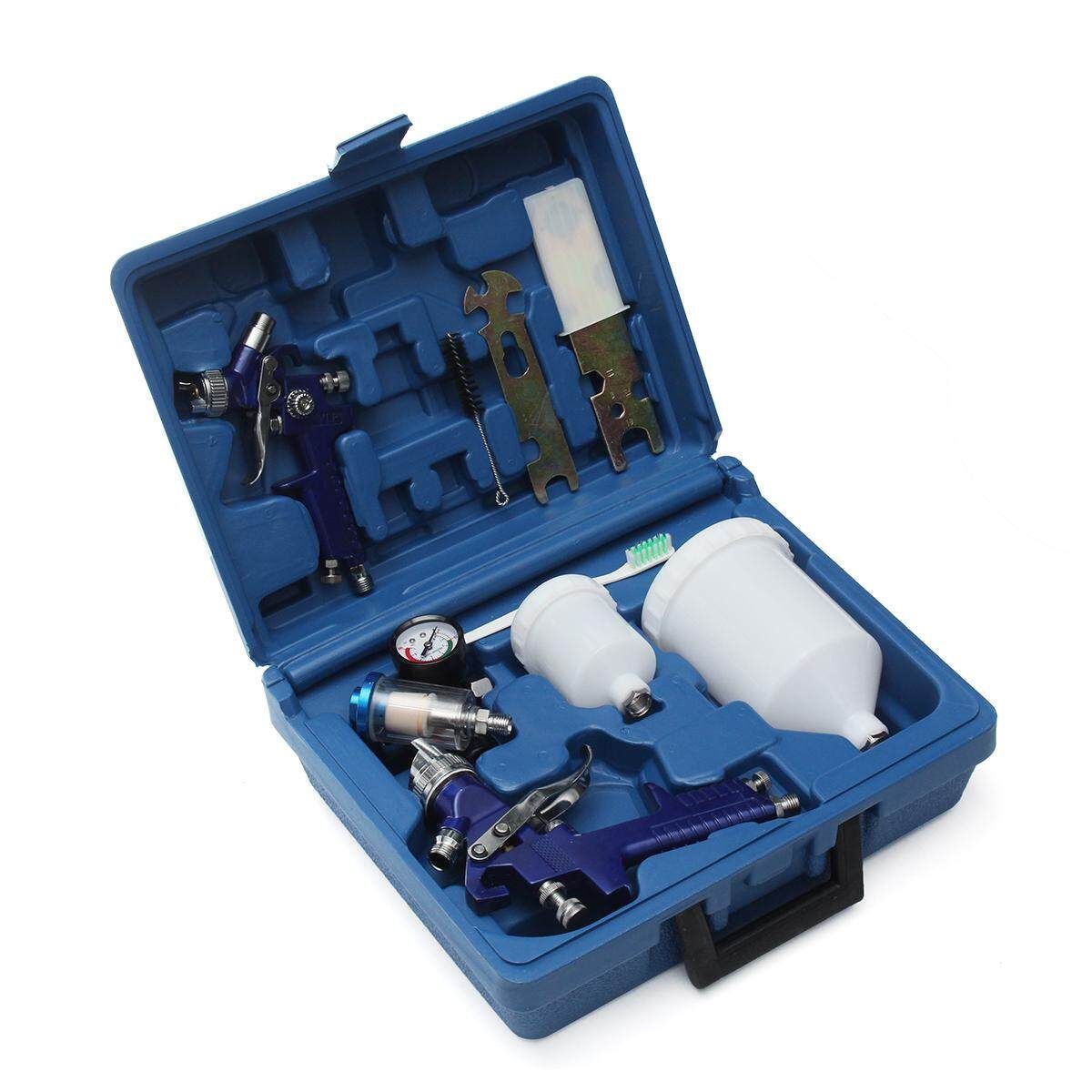 HVLP 0.8mm+1.4mm 2-Spray Set Nozzle Paint Primer Kit Air Gravity Feed