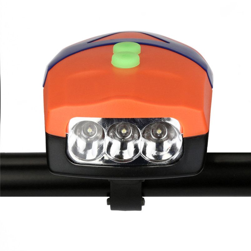 3led Bicycle Bike Light With Horn Bike Bell Headlight 2a16