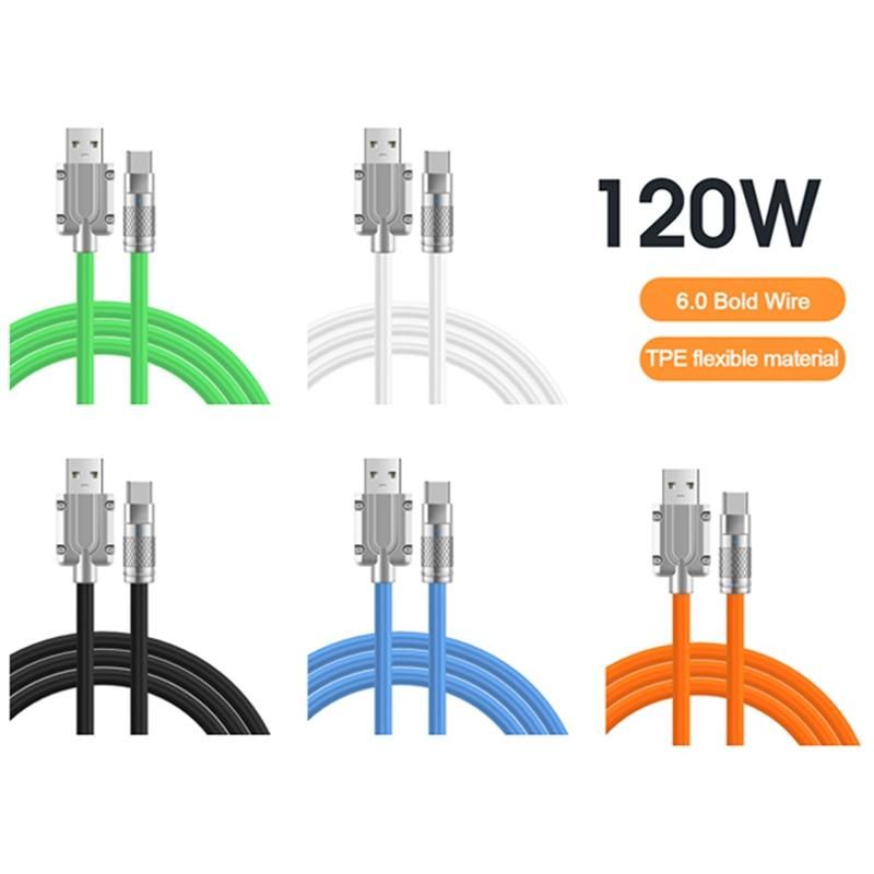 120W 6A Super Fast Charge USB C Charging Cable USB Type-C Ch
