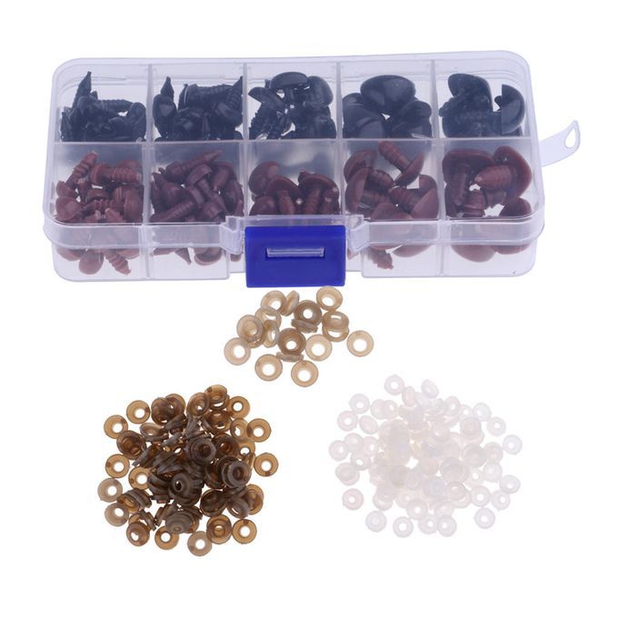 130pcs 8-16mm Safety Noses For Teddy Bear Doll Animal Puppet Toys