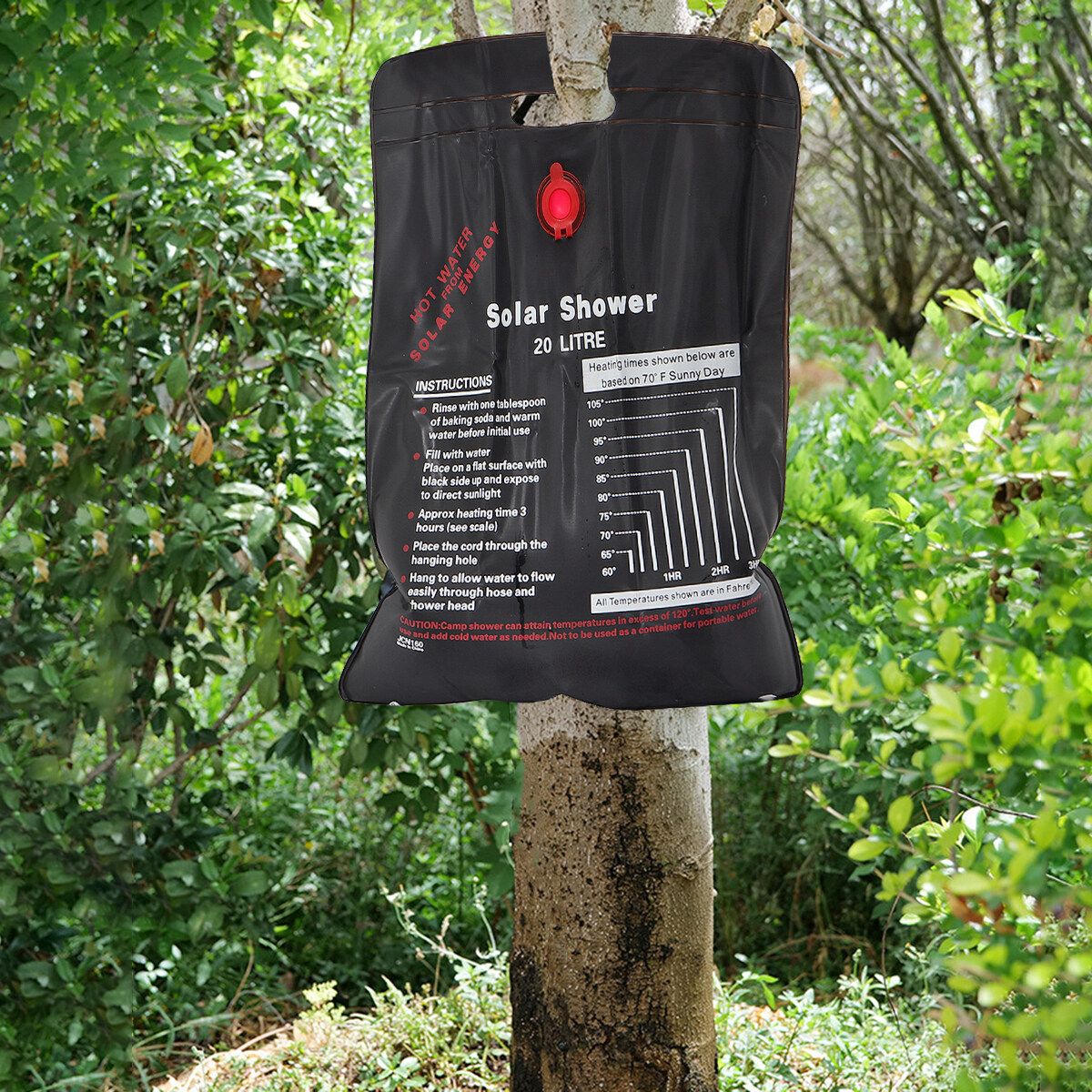 20L Portable Solar Energy Heated Shower Water Heater Bathing Outdoor Camping