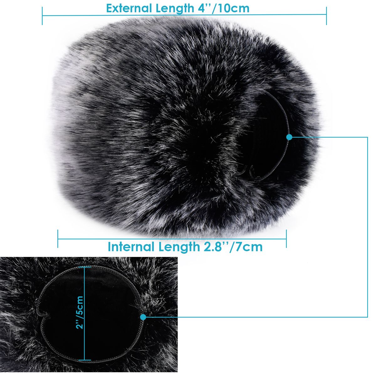 Outdoor Microphone Furry Windscreen Muff For Zoom H4n, H5, H6, Sony PCM-D50, Tascam DR-100 MKII And Similar Portable Digital Recorders
