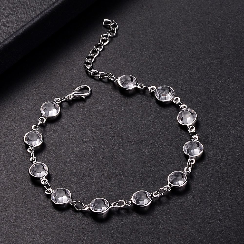 3Pcs/Set Bohemian Women Rhinestone Fishbone Chain Anklet Foot Bracelet Jewelry-Golden